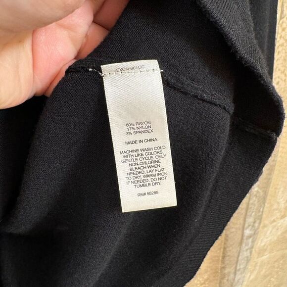 Express Black Scoop Neck Stretchy Quarter Sleeve Sweater Top Large - Picture 5 of 5